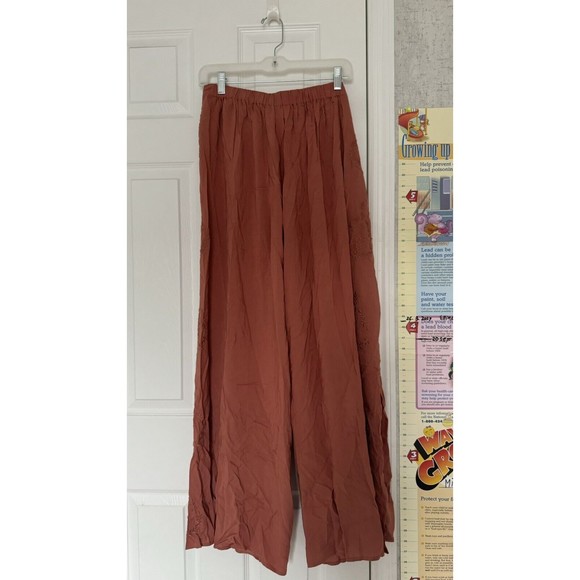 NWOT Lovestitch Women’s Wide Wrap Style Pants Tan Brown Small Rayon - Picture 8 of 14